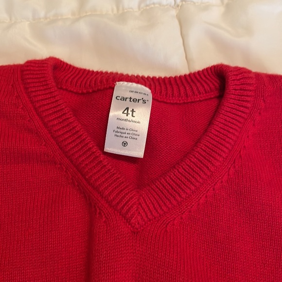 Lot of 3. Carters boys 4t. Red sweater. Gray slacks. Green cargo pants. - Picture 9 of 9